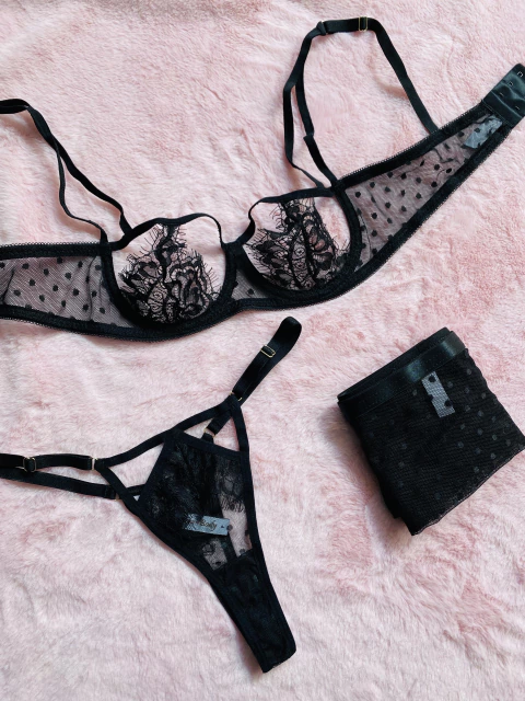 PACK COM 3 PEÇAS CONJUNTO PIETRA + CALCINHA MIA - comprar online