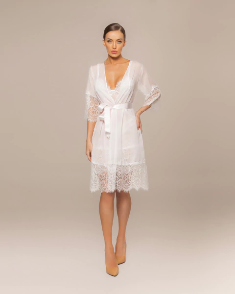 ROBE DE SEDA COM RENDA MARGARIDA OFF WHITE - comprar online