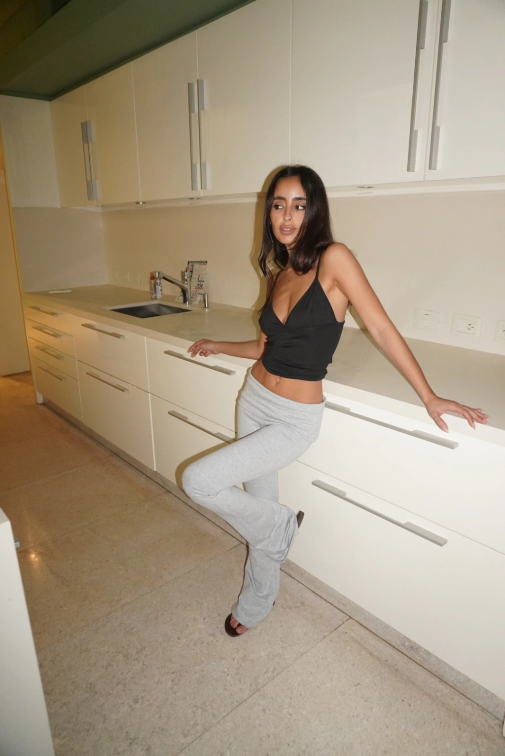 Fold Over Pant Gris