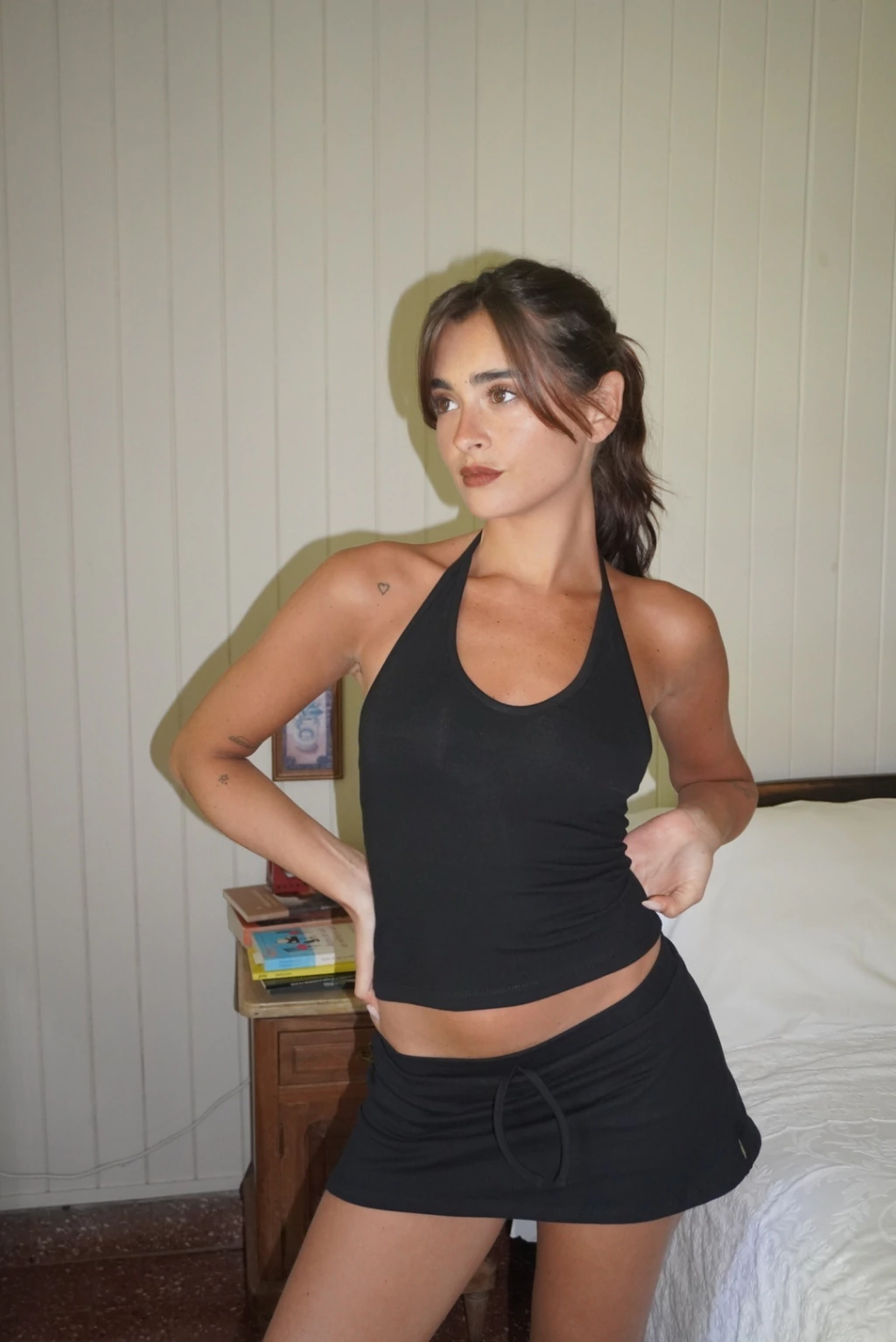 Nuria Halter Top Negro