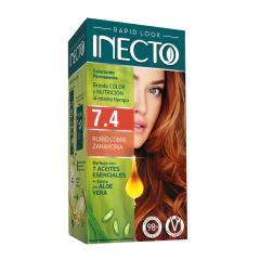INECTO RAPID KIT tintura c/keratina y aloe Nº 7.4 RUB.COBRE ZANAHORIA