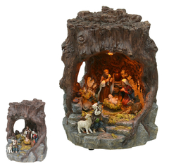 Vila religiosa Natal presépio 21x16,5x15,5cm