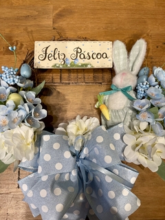 Guirlanda De Páscoa 30cm Coelho Azul - Decora Encanta 