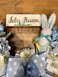 Guirlanda De Páscoa 30cm Coelho Azul - loja online