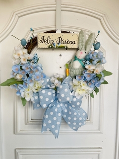 Guirlanda De Páscoa 30cm Coelho Azul - comprar online