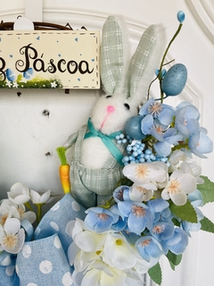 Guirlanda De Páscoa 30cm Coelho Azul - Decora Encanta 