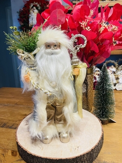 Papai Noel azul/champanhe 30cm