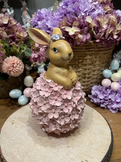 Coelha Ovo com Hortênsias Rosa - Páscoa - Decora Encanta 