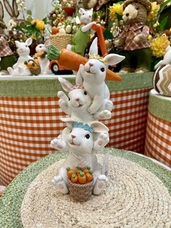 Trio de Coelhos c/ Cenouras 29,5cm