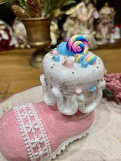 Enfeite Natal bota 15x14cm - Decora Encanta 