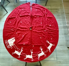 Saia para árvore renas frente e verso 120cm