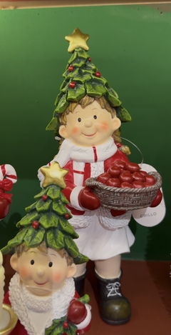 MENINA RESINA NATAL 35CM - Pré Venda