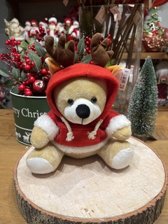 BONECO URSO NATAL SENTADO 23cm