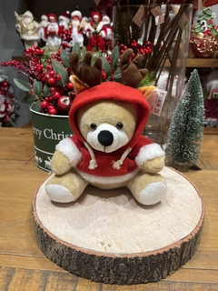 BONECO URSO NATAL SENTADO 23cm - Decora Encanta 