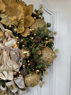 Guirlanda De Natal Sagrada Família C/ Led 65cm Dourada - loja online