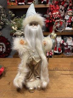 Papai Noel em Pé verde / dourado 45cm