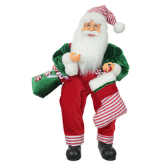 Papai Noel Sentado Verde com Presentes 45cm