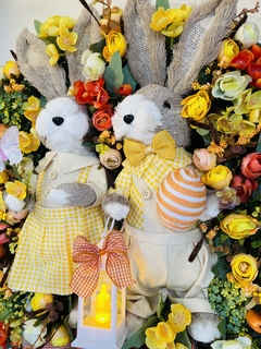 Guirlanda de Páscoa 60cm (Casal de coelhos 40cm) - comprar online