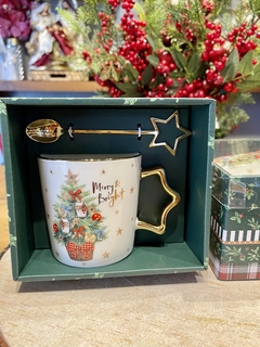 Kit Caneca / Colher - Árvore de Natal 9x9cm