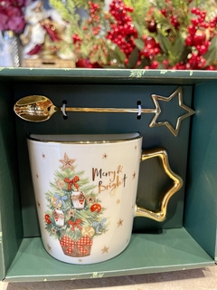 Kit Caneca / Colher - Árvore de Natal 9x9cm - comprar online