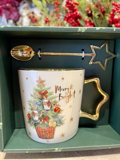Kit Caneca / Colher - Árvore de Natal 9x9cm na internet
