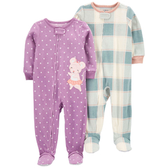Kit 2 Macacões Fleece Carter's Ratinha