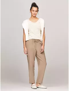 Camiseta Tommy Hilfiger Feminina Listras Gola V - comprar online