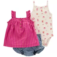 TRIO VERÃO CARTER'S ROSA LISTRAS