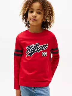 Camiseta Tommy Hilfiger vermelha Infantil manga longa - comprar online
