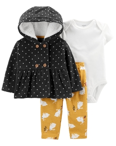 Conjunto Inverno Carter's Capuz sherpa Menina