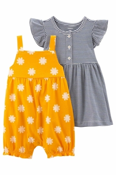 KIT ROMPER E VESTIDO CARTER'S AMARELO