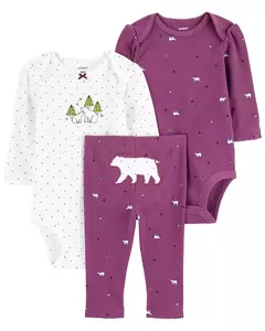 Trio bum bum CARTER'S MENINA URSO ROXO