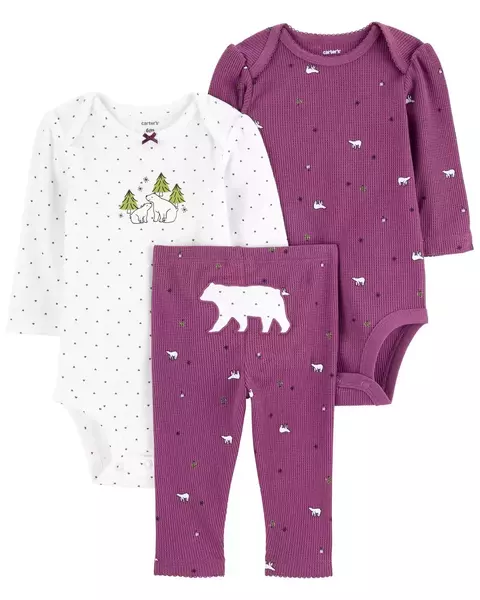 Trio bum bum CARTER'S MENINA URSO ROXO
