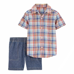 CONJUNTO 2 PEÇAS VERÃO CAMISA XADREZ CARTER'S