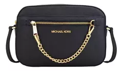 Bolsa Transversal Michael Kors Jet Set Crossbody Preta Corrente