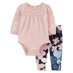 CONJUNTO BODY E CALÇA CARTER'S ROSA MANGA LONGA - comprar online