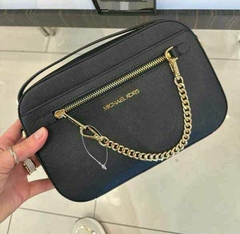 Imagem do Bolsa Transversal Michael Kors Jet Set Crossbody Preta Corrente