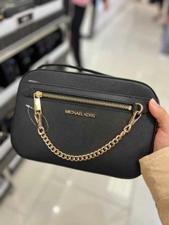 Bolsa Transversal Michael Kors Jet Set Crossbody Preta Corrente