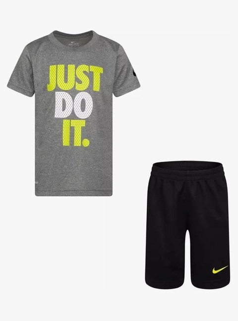 Conjunto Nike 2 peças Menino - Cinza Logo - comprar online