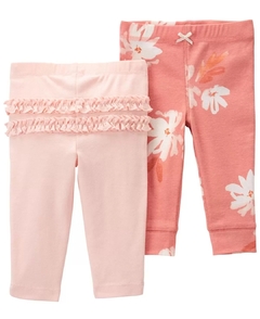 KIT 2 CALÇAS CARTER'S MENINA ROSA FLORES