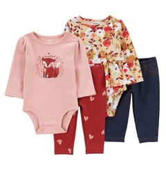 CONJUNTO 4 PEÇAS FLORES AMARELAS CARTER'S MENINA