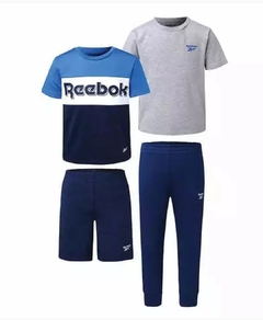 Conjunto Reebok 4 peças Menino Esportivo Azul