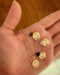 Pingente ou Gargantilha + Pingente ÉNERGIE - Banhada à Ouro / Banhada à Prata ✿