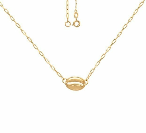 Choker Corrente Cadeado c/ Búzio Borda Torcida 13mm - Banhada à Ouro / Prata 925 ≋⎈
