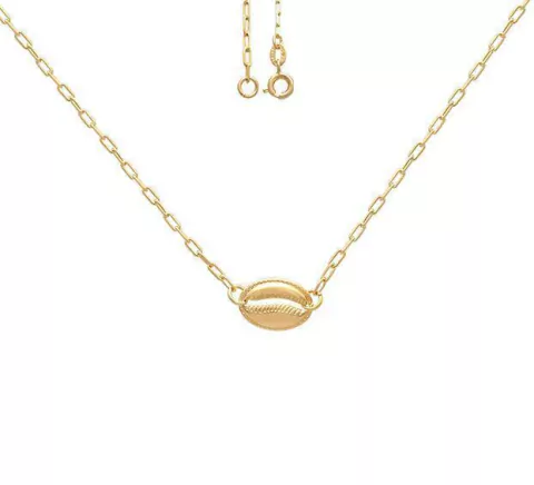 Choker Corrente Cadeado c/ Búzio Borda Torcida 13mm - Banhada à Ouro / Prata 925 ≋⎈