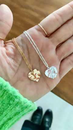 Gargantilha Cingapura c/ Pingente Coração Martelado - Banhada à Ouro / Prata 925 ☆ - comprar online