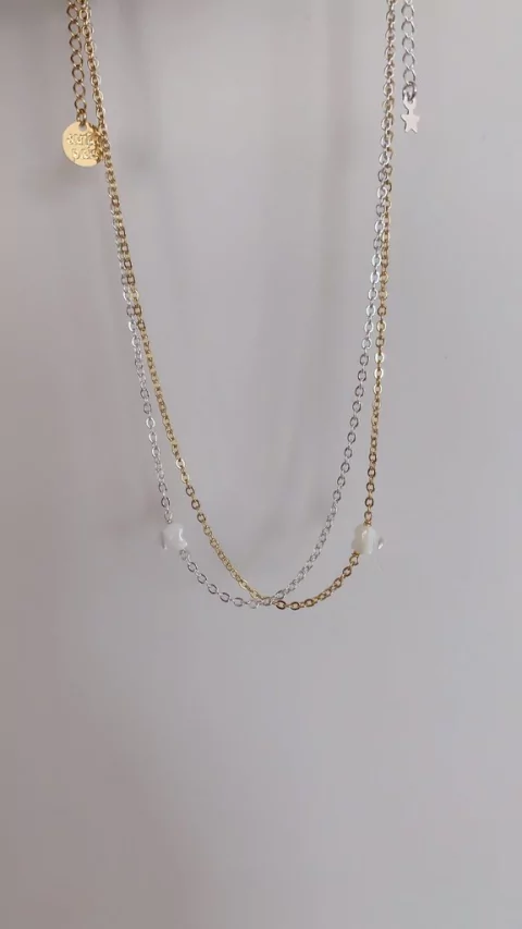 Choker Mini Coração Madrepérola - Banhada à Prata / Banhada à Ouro