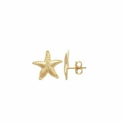 Brinco Estrela do Mar Borda Torcida 13mm - Banhado à Ouro/ Prata 925 ≋⎈