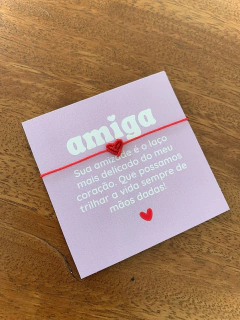 Imagem do Pulseira CUORE da Amizade Macramê Fio de Algodão ( INDIVIDUAL ) ≋⎈