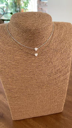 Choker Mini Coração Madrepérola - Banhada à Prata / Banhada à Ouro - comprar online